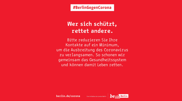 Berlin startet die Kampagne #BerlinGegenCorona