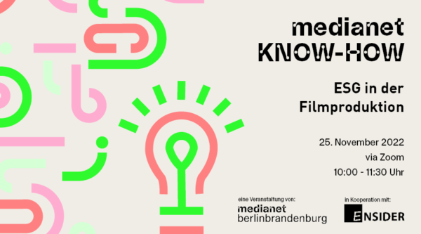 medianet KNOW-HOW “ESG in der Filmproduktion”