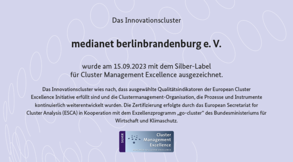 medianet erhält Silber-Label für Cluster Management Excellence