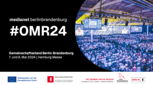 7 Unternehmen beim medianet-Gemeinschaftsstand der Hauptstadtregion Berlin-Brandenburg als Aussteller auf dem OMR Festival in Hamburg